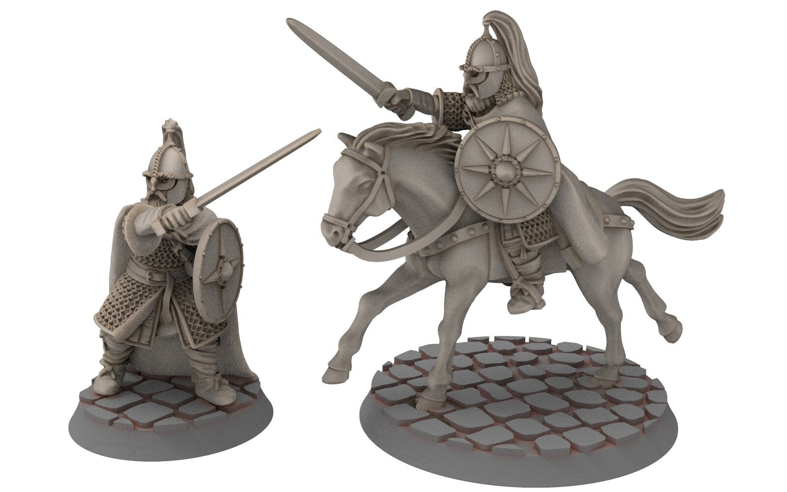 Rohan - Riders of Warhorses Captain King guards, Knight of Rohan, the Horse-lords, rider of the mark, minis for wargame D&D, Lotr...