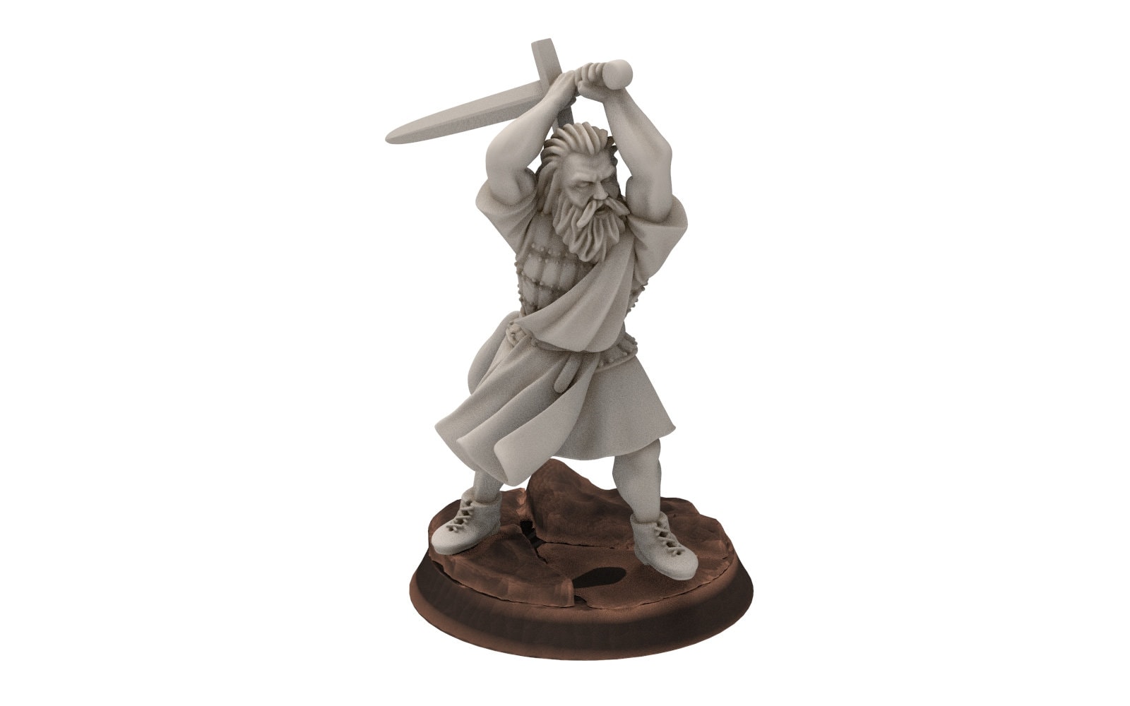 Gandor - Fief levy clan men Warrior Leader highlander, minis for wargame D&D, Lotr...