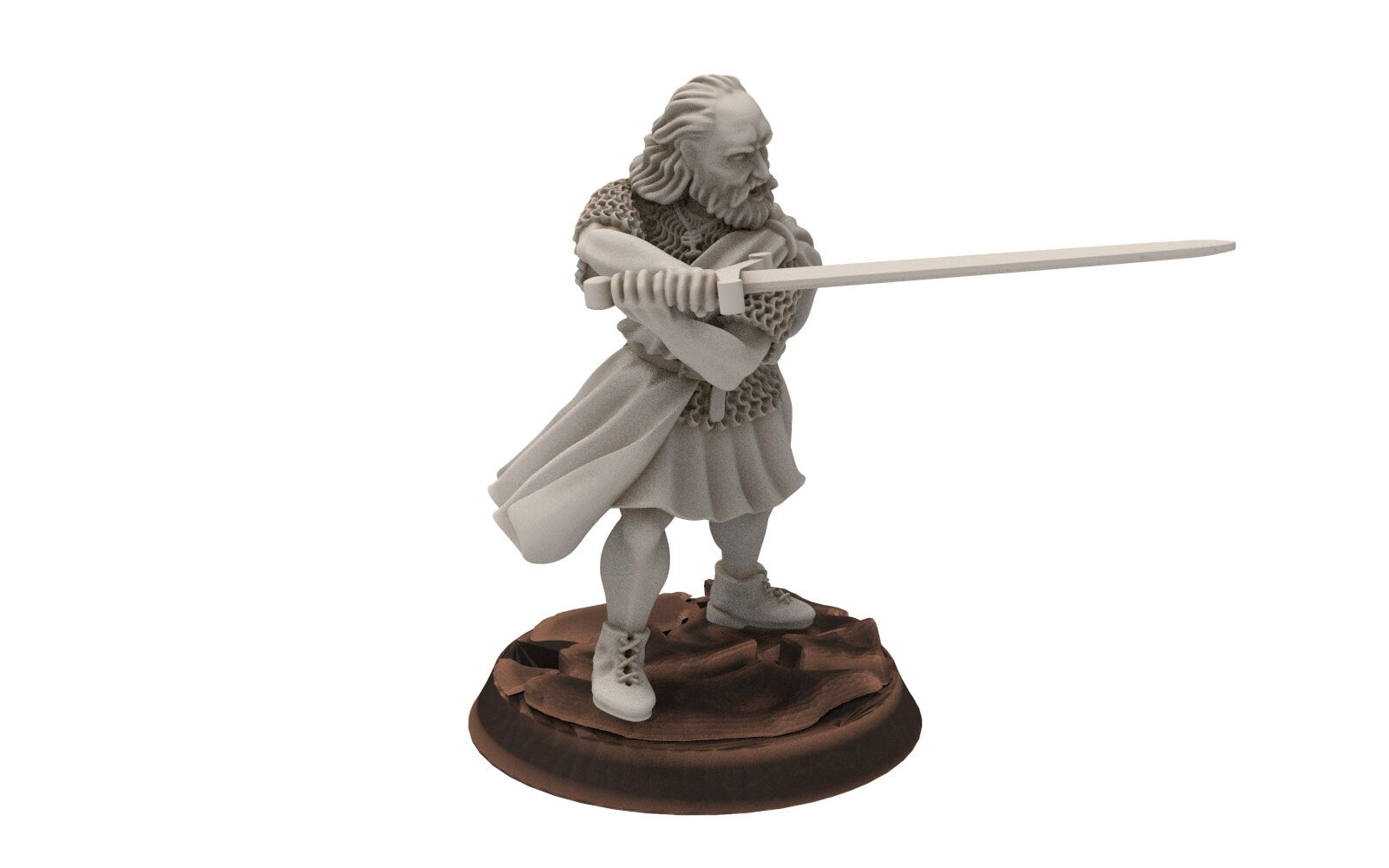 Gandor - Fief levy clan men Warrior Leader highlander, minis for wargame D&D, Lotr...