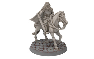 Rohan - Riders of Warhorses King Hrothgar unarmoured, Knight of Rohan, the Horse-lords, rider of the mark, minis for wargame D&D, Lotr...