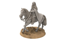 Load image into Gallery viewer, Rohan - Riders of Warhorses King Hrothgar unarmoured, Knight of Rohan, the Horse-lords, rider of the mark, minis for wargame D&amp;D, Lotr...
