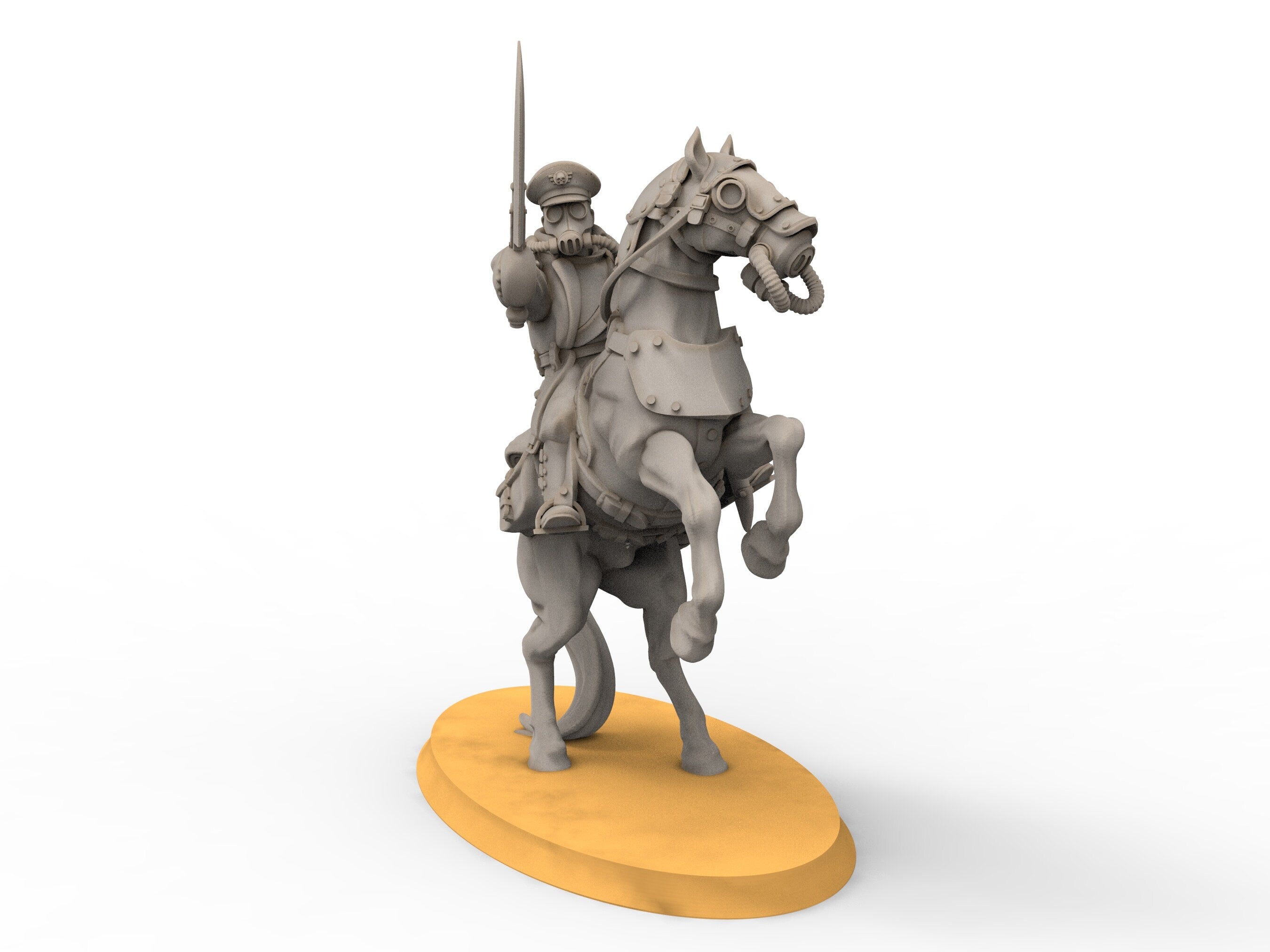 Grimguard - Cavalry with Spears, empire post apocalyptic, usable for tabletop wargames