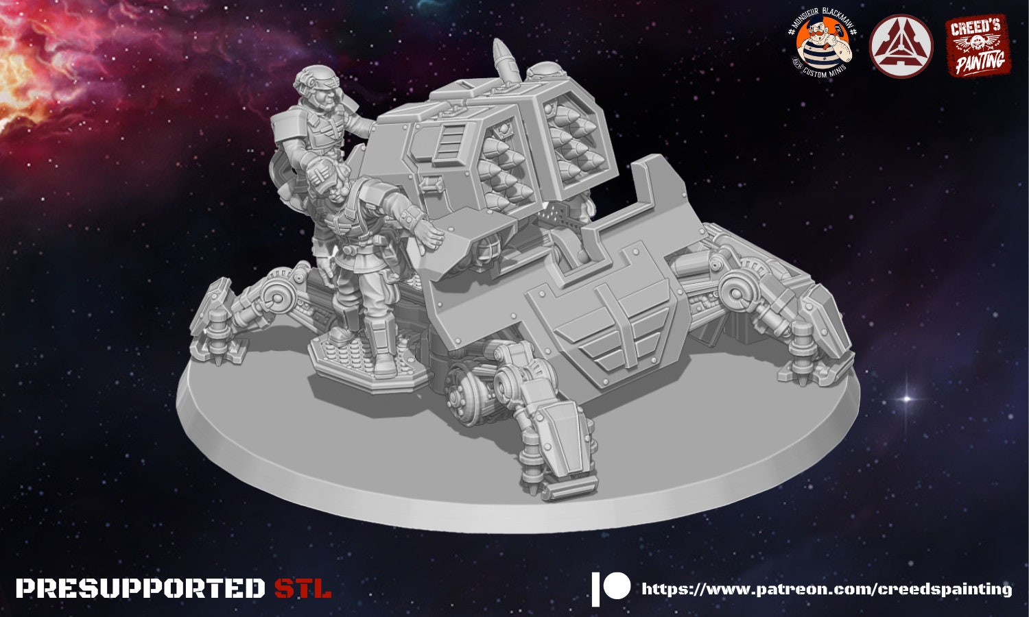 Rundsgaard - Gungnir Heavy Support pod, imperial infantry, post-apocalyptic empire, usable for tabletop wargame.