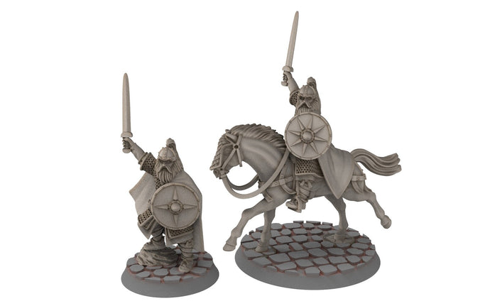 Rohan - Riders of Warhorses King Hrothgar, Knight of Rohan, the Horse-lords, rider of the mark, minis for wargame D&D, Lotr...