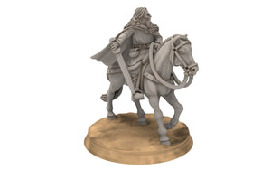 Rohan - Riders of Warhorses King Hrothgar unarmoured, Knight of Rohan, the Horse-lords, rider of the mark, minis for wargame D&D, Lotr...