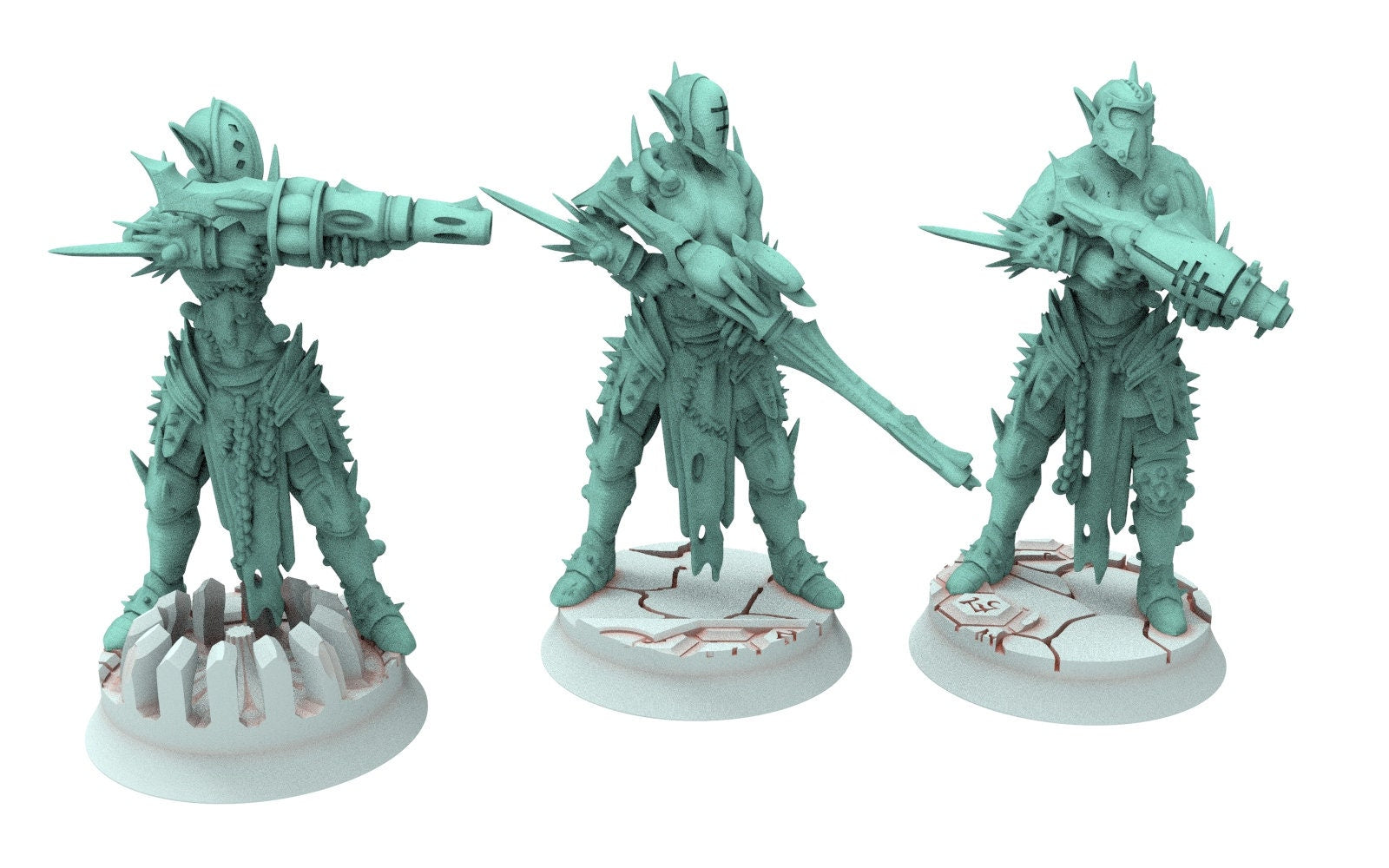 Dark city - Torture Bundle warriors Army Dark elves raiders eldar drow, 450pts Modular convertible 3D printed miniatures