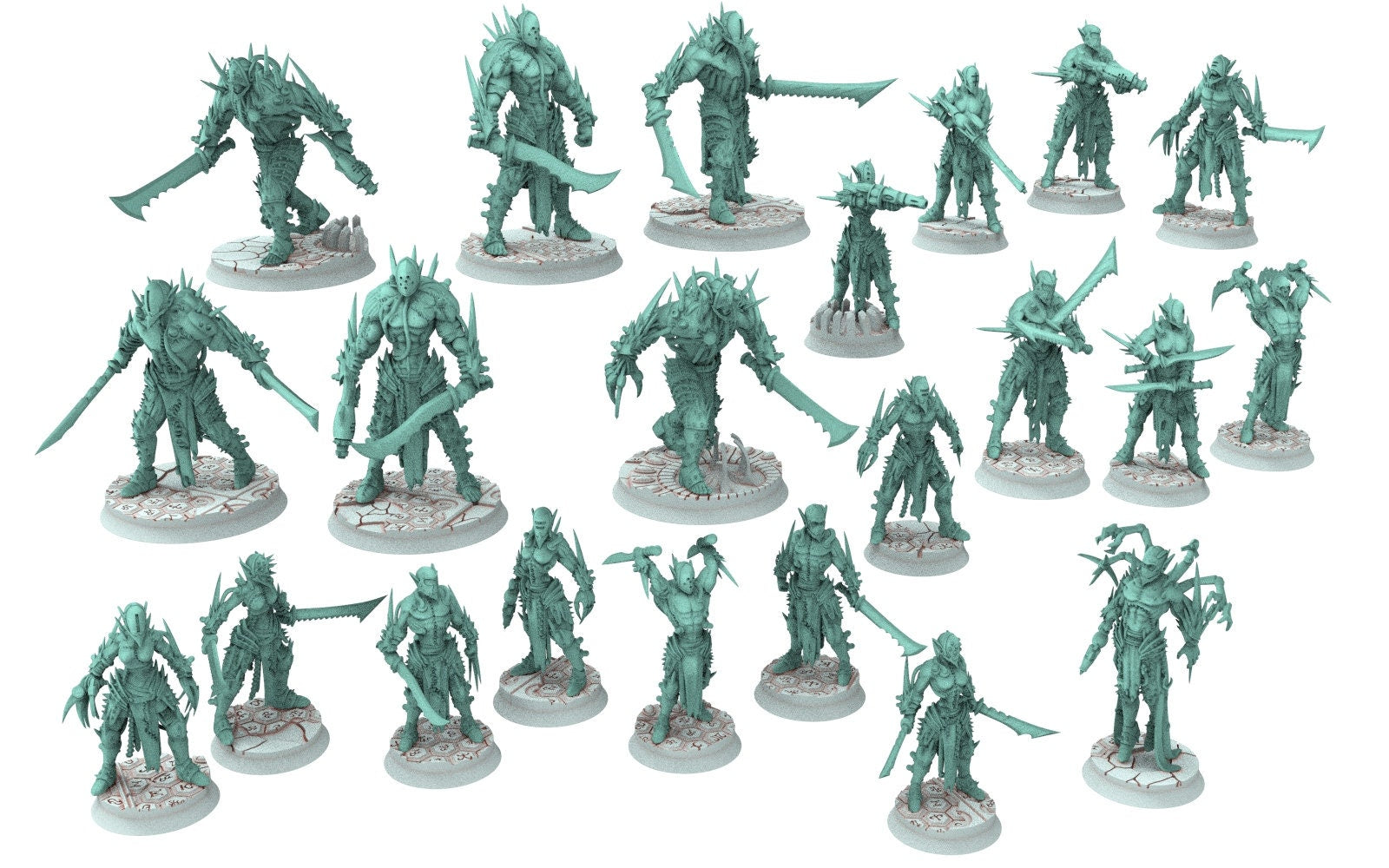 Dark city - Torture Bundle warriors Army Dark elves raiders eldar drow, 450pts Modular convertible 3D printed miniatures