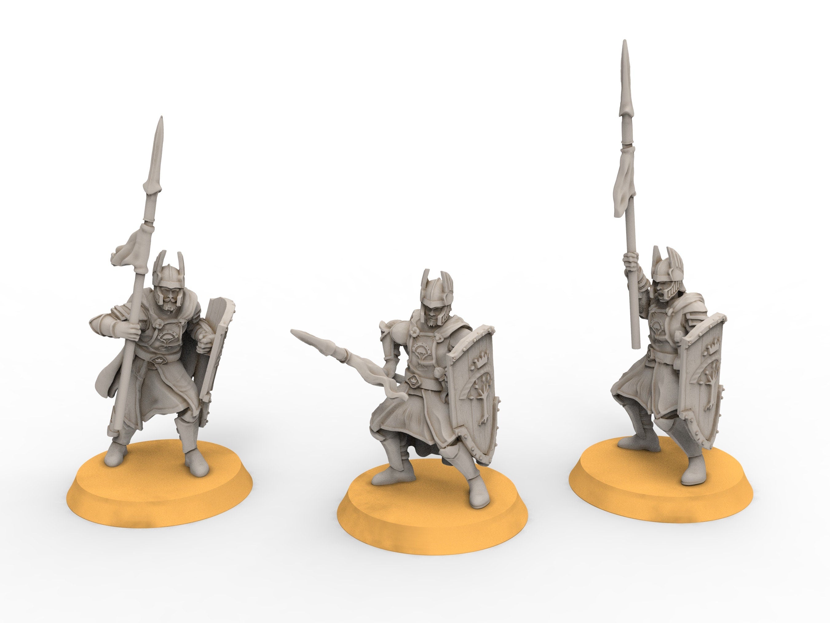 Gandor - Old Spearmen, minis for wargame D&D, SDA...