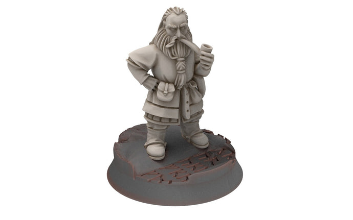Dwarves - Dwarf with pipe, The Dwarfs of The Mountains, for Lotr, Medbury miniatures