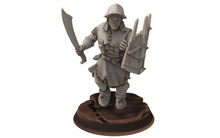 Load image into Gallery viewer, Orcs horde - Orc Armoured Scouts with Swords, Orc warriors warband, Middle rings miniatures for wargame D&amp;D, Lotr... Medbury miniatures
