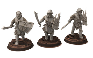 Orcs horde - Orc Armoured Scouts with Swords, Orc warriors warband, Middle rings miniatures for wargame D&D, Lotr... Medbury miniatures