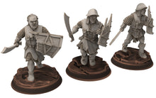 Load image into Gallery viewer, Orcs horde - Orc Armoured Scouts with Swords, Orc warriors warband, Middle rings miniatures for wargame D&amp;D, Lotr... Medbury miniatures
