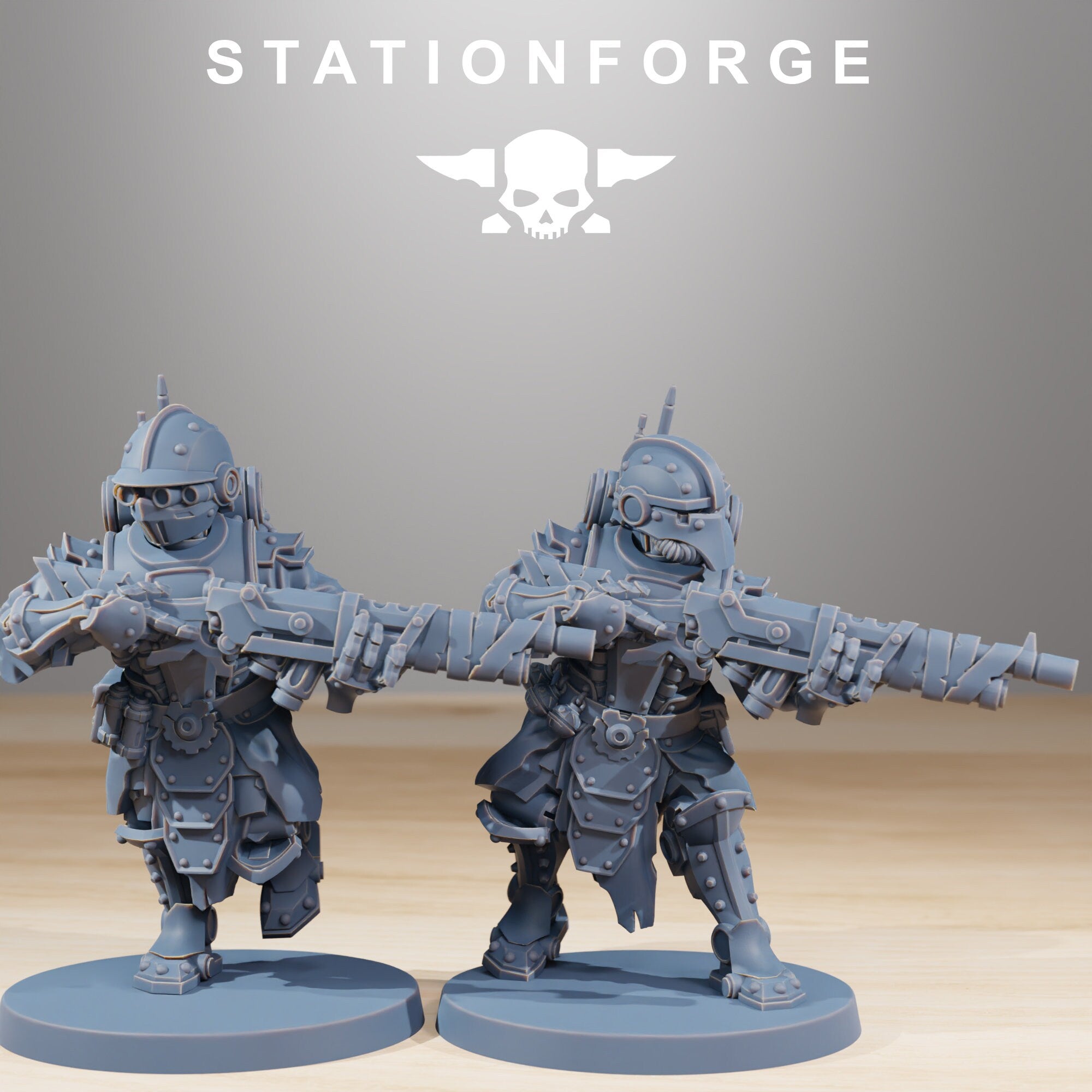 Scavenger Frontliners Infantry, mechanized infantry, post apocalyptic empire, usable for tabletop wargame.