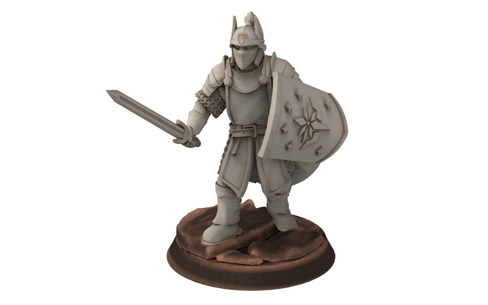 Gandor - Old Captain and banner of the west hight humans, minis for wargame D&D, Lotr... Quatermaster3D miniatures