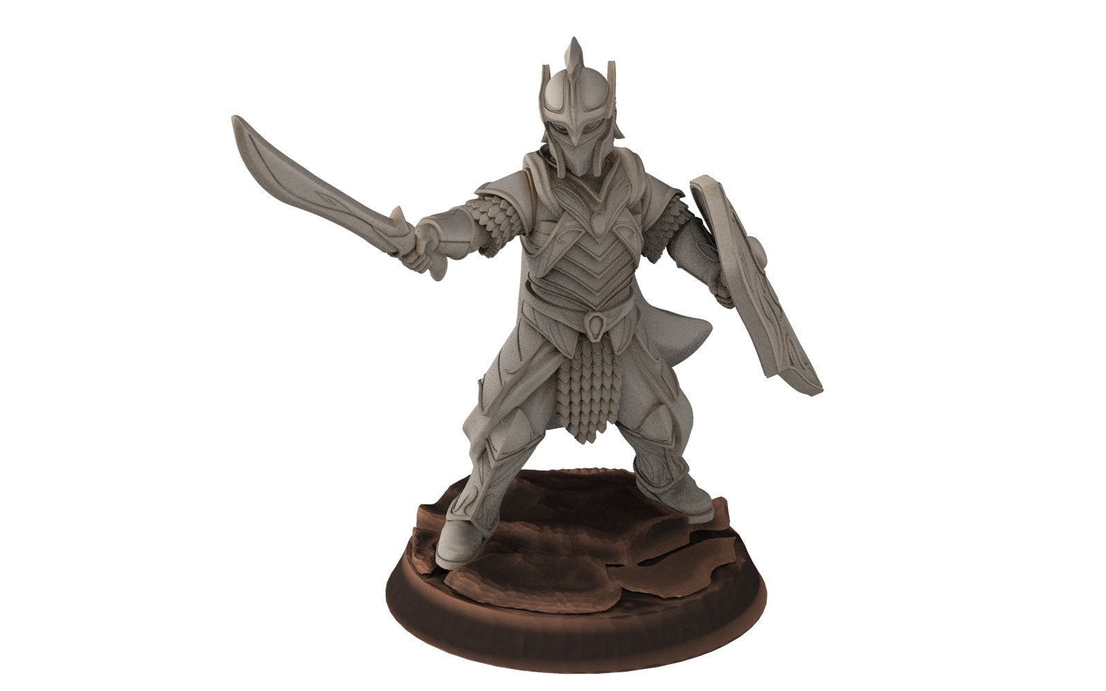 Rivandall - Captain and banner, Last Hight elves from the West, Middle rings miniatures pour wargame D&D, SDA... Quatermaster3D miniatures