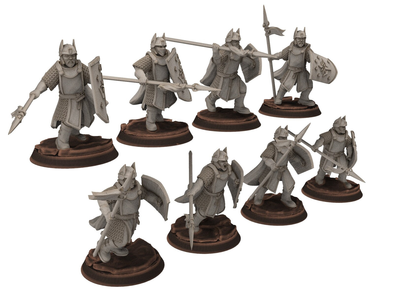 Gandor - Old Swordmen men at arms warriors of the west hight humans, minis for wargame D&D, Lotr... Quatermaster3D miniatures