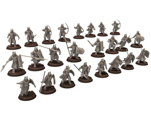 Gandor - Old Swordmen men at arms warriors of the west hight humans, minis for wargame D&D, Lotr... Quatermaster3D miniatures