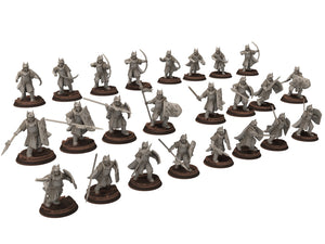 Gandor - Old Bowmen archer warriors of the west hight humans, minis for wargame D&D, Lotr... Quatermaster3D miniatures