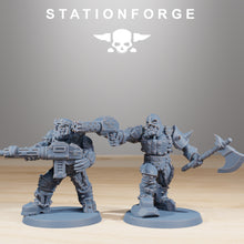 Charger l&#39;image dans la galerie, Green Skin - Orkaz Berserkers, post apocalyptic empire, usable for tabletop wargame.
