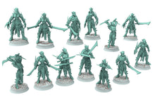Charger l&#39;image dans la galerie, Dark city - x15 Tortured warriors Dark elves raiders eldar drow, Modular convertible 3D printed miniatures
