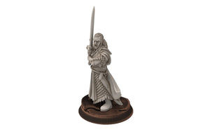 Darkwood - Wooden Elf Captain on Elk, Middle rings miniatures for wargame D&D, Lotr...