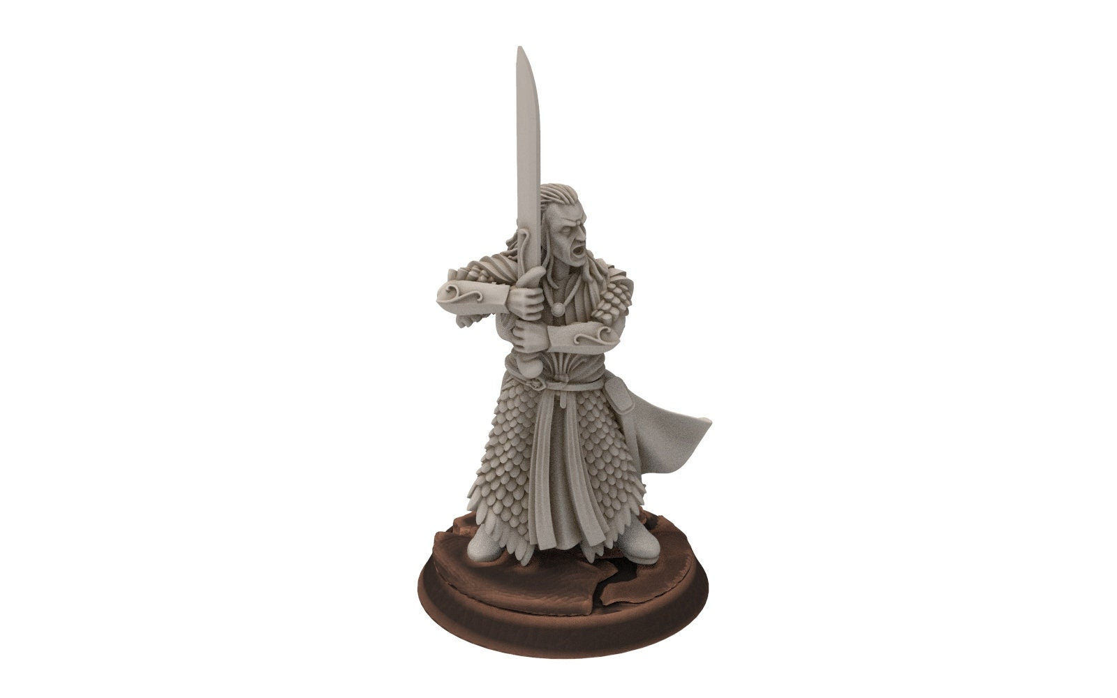 Darkwood - Wooden Elf Captain on Elk, Middle rings miniatures for wargame D&D, Lotr...