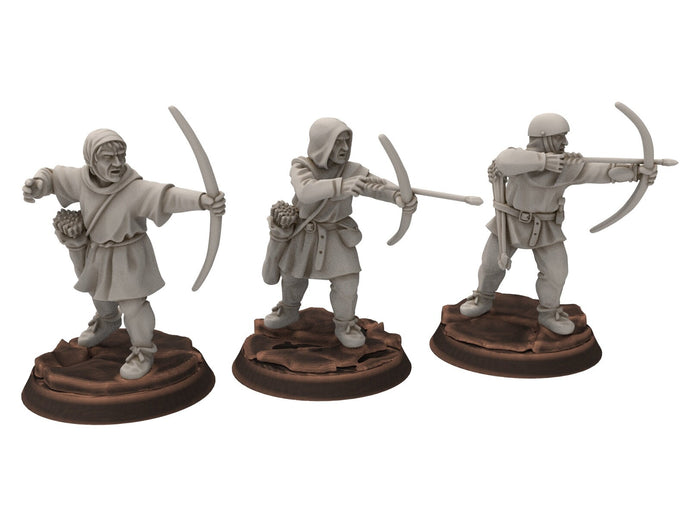 Ruffians - Bowmen archers infantry, Thief of the woods warband, scouring Middle rings miniatures for wargame D&D, Lotr... Medbury miniatures