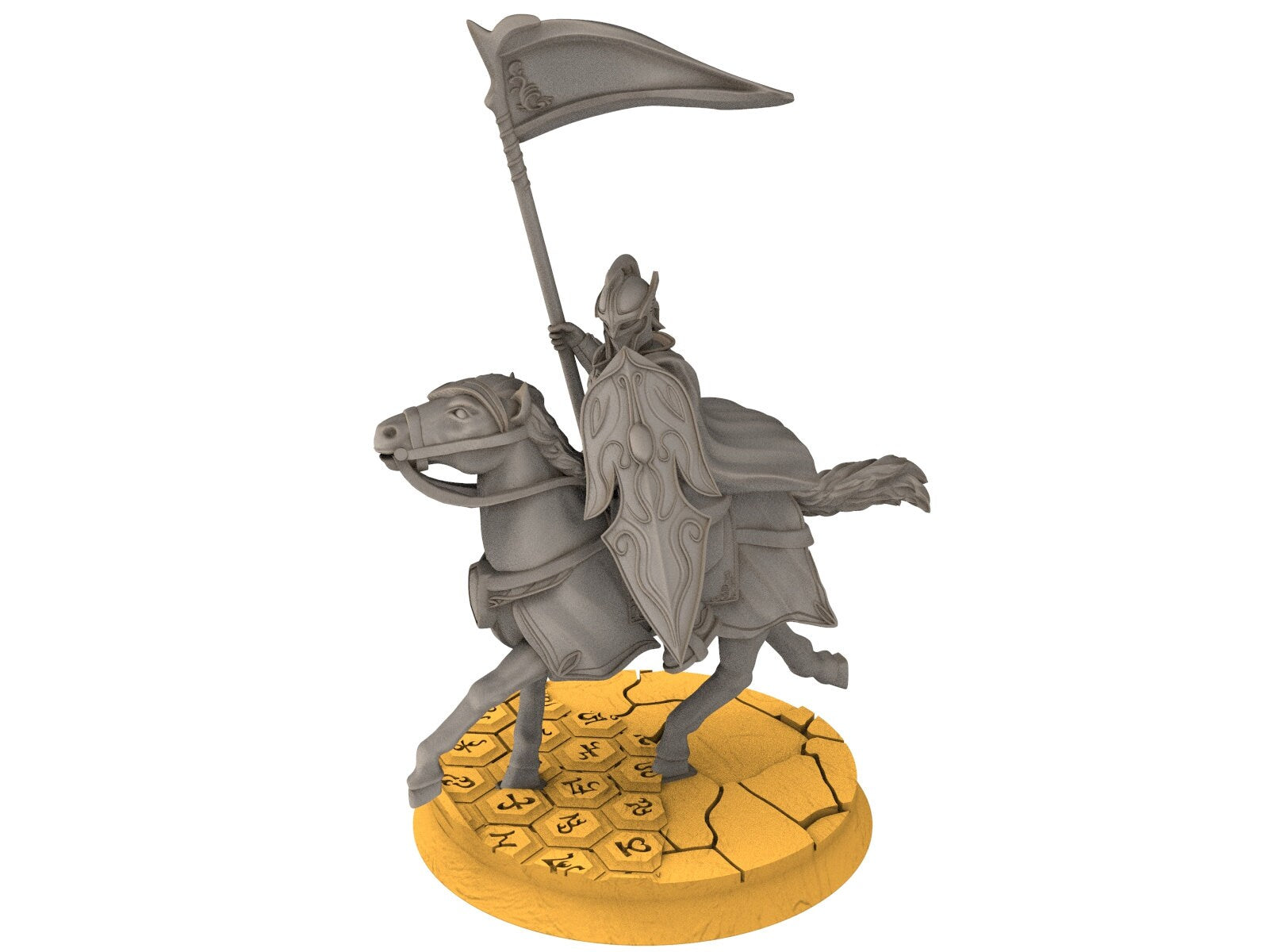 Rivandall - Banner bearer Elf, Last elves from the West, Middle rings for wargame D&D, Lotr... Modular convertible miniatures Quatermaster3D