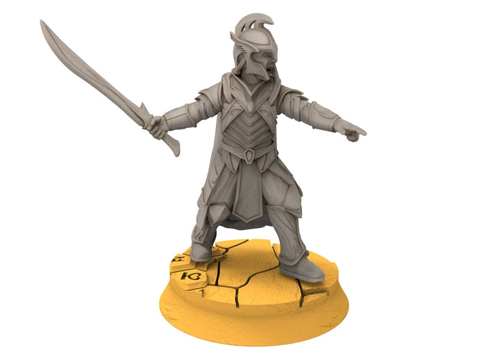 Rivandall - Elf Captain, Last elves from the West, Middle rings for wargame D&D, Lotr... Modular convertible miniatures Quatermaster3D