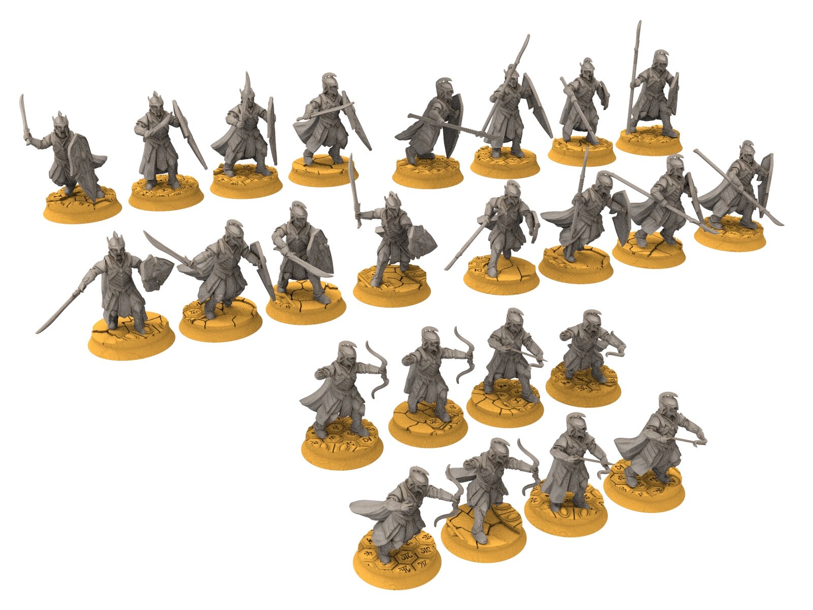 Rivandall - Shield wall Elf, Last elves from the West, Middle rings for wargame D&D, Lotr... Modular convertible miniatures Quatermaster3D