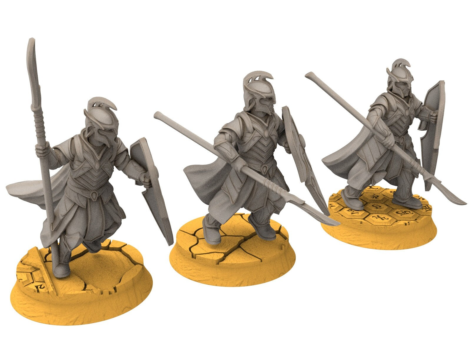 Rivandall - Shield wall Elf, Last elves from the West, Middle rings for wargame D&D, Lotr... Modular convertible miniatures Quatermaster3D