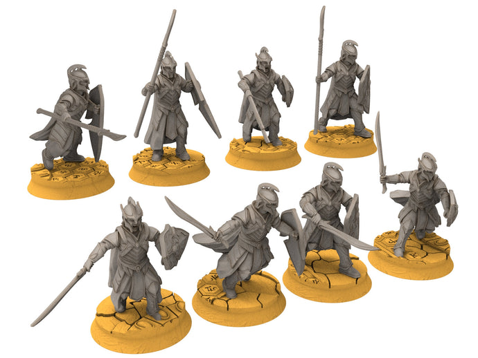Rivandall - Shield wall Elf, Last elves from the West, Middle rings for wargame D&D, Lotr... Modular convertible miniatures Quatermaster3D