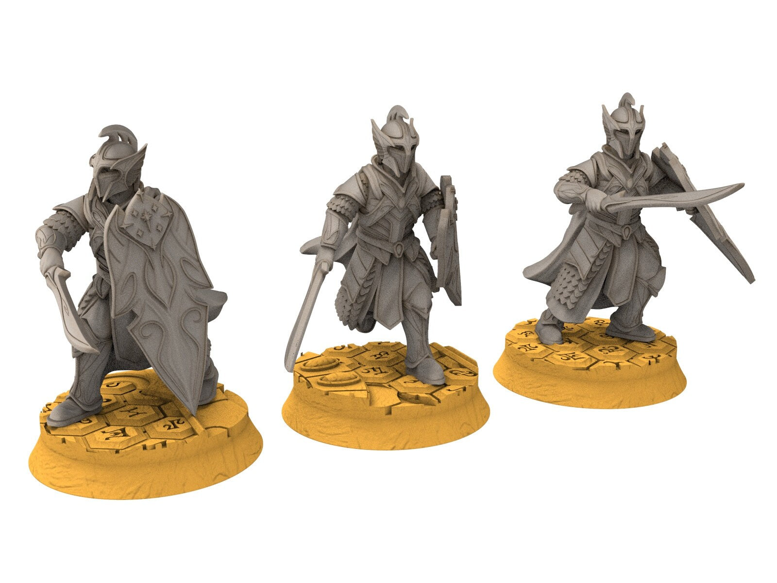 Rivandall - Kingguard Spearmen, elves from the West, Middle rings for wargame D&D, Lotr... Modular convertible miniatures Quatermaster3D