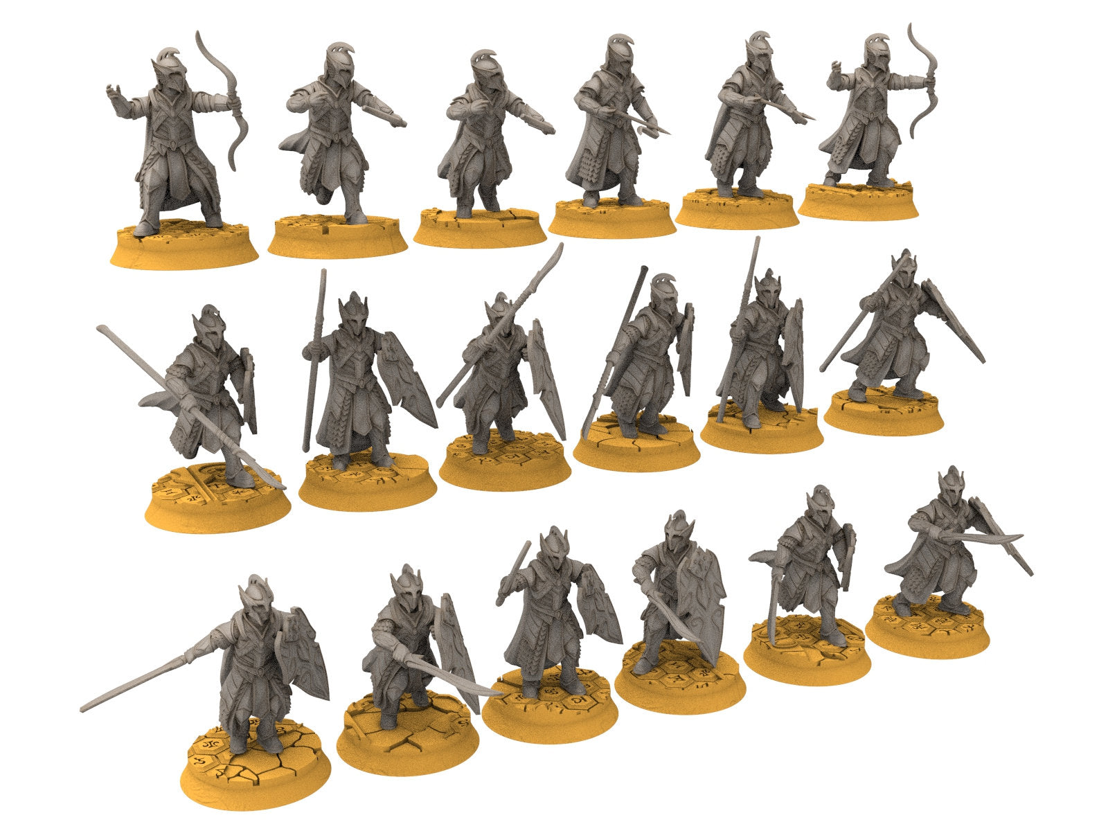 Rivandall - King guards, elves from the West, Middle rings for wargame D&D, Lotr... Modular convertible miniatures Quatermaster3D