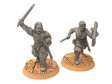 Load image into Gallery viewer, Lakecity - Torgorod Milita Swordman, Lake, dragon, Misty Mountains, Town miniatures for wargame D&amp;D, Lotr... Medbury miniatures
