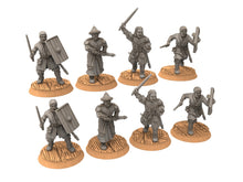 Load image into Gallery viewer, Lakecity - Torgorod Milita Swordman, Lake, dragon, Misty Mountains, Town miniatures for wargame D&amp;D, Lotr... Medbury miniatures
