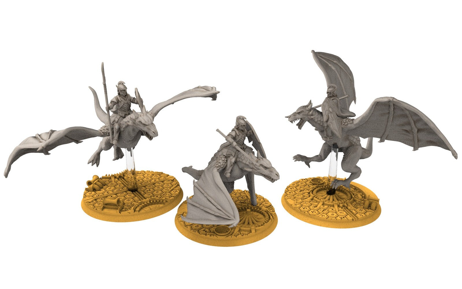 Rivandall - Wyvern riders with swords, Last elves from the West, Elf Middle rings for wargame D&D, Lotr... Modular convertible miniatures 