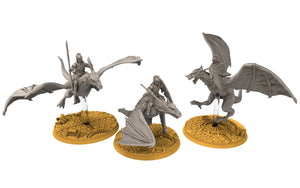 Rivandall - Wyvern riders with spears, Last elves from the West, Elf Middle rings for wargame D&D, Lotr... Modular convertible miniatures 