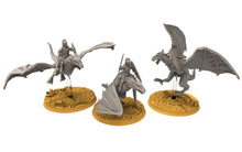 Charger l&#39;image dans la galerie, Rivandall - Wyvern riders with swords, Last elves from the West, Elf Middle rings for wargame D&amp;D, Lotr... Modular convertible miniatures 
