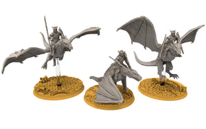 Darkwood - Elite Wyvern riders spears, Middle rings for wargame D&D, Lotr... Personnalisable Modular convertible miniatures Quatermaster3D