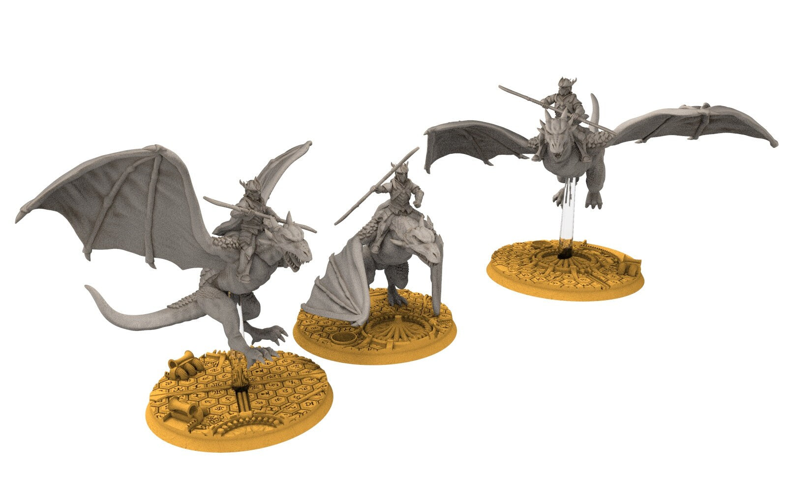 Darkwood - Elite Wyvern riders swords, Middle rings for wargame D&D, Lotr... Personnalisable Modular convertible miniatures Quatermaster3D