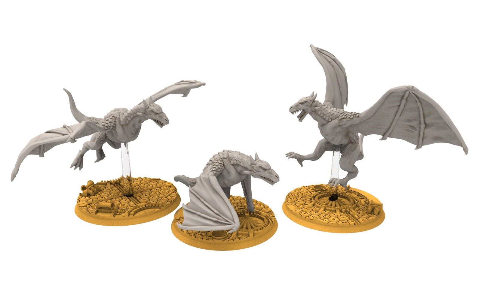 Darkwood - Elite Wyvern riders swords, Middle rings for wargame D&D, Lotr... Personnalisable Modular convertible miniatures Quatermaster3D