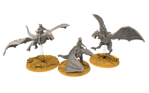 Darkwood - Wyvern riders wih spears, Middle rings for wargame D&D, Lotr... Personnalisable Modular convertible miniatures Quatermaster3D