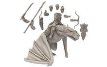 Charger l&#39;image dans la galerie, Darkwood - Wyvern riders wih spears, Middle rings for wargame D&amp;D, Lotr... Personnalisable Modular convertible miniatures Quatermaster3D
