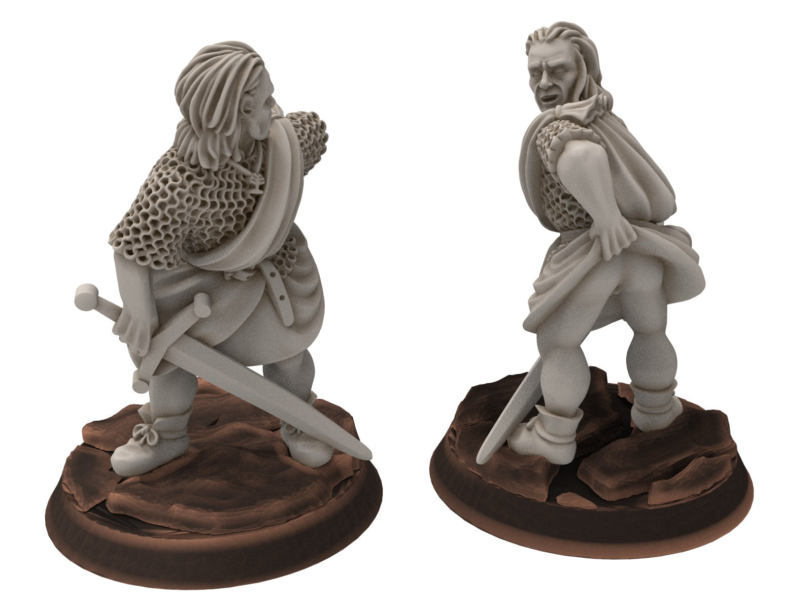 Gandor - Fief levy clansmen Flashing Warrior Leader highlander, minis for wargame D&D, Lotr... Medbury miniatures