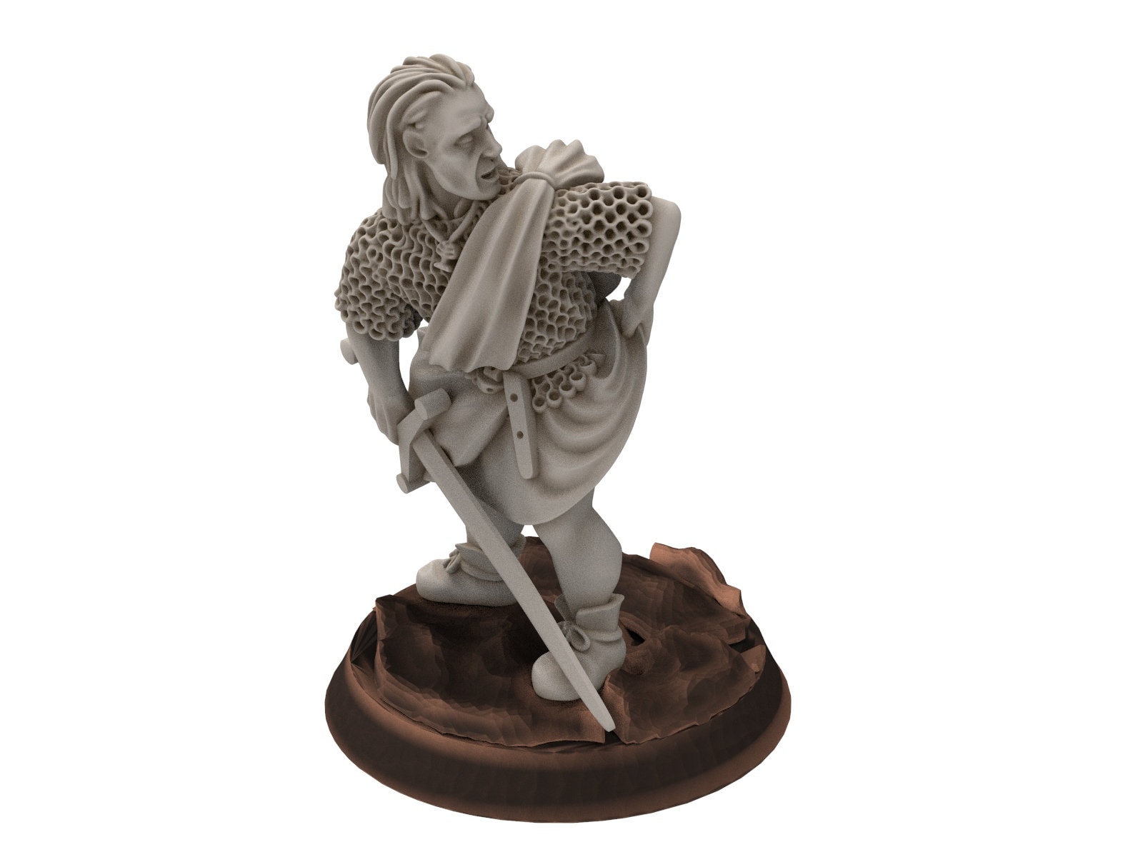 Gandor - Fief levy clansmen Flashing Warrior Leader highlander, minis for wargame D&D, Lotr... Medbury miniatures