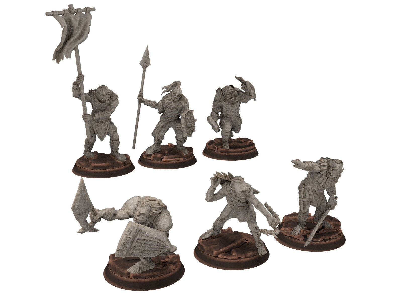 Orcs horde - Assault Orcs, ruined city river warriors warband, Middle rings miniatures for wargame D&D, Lotr... The Printing Goes Ever On