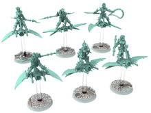 Load image into Gallery viewer, Dark city - x6 Arena Cult Speed Freaks Hoverboard Riders warriors Dark elves raiders eldar drow, Modular convertible 3D printed miniatures
