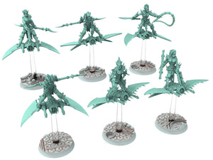 Dark city - x6 Arena Cult Speed Freaks Hoverboard Riders warriors Dark elves raiders eldar drow, Modular convertible 3D printed miniatures