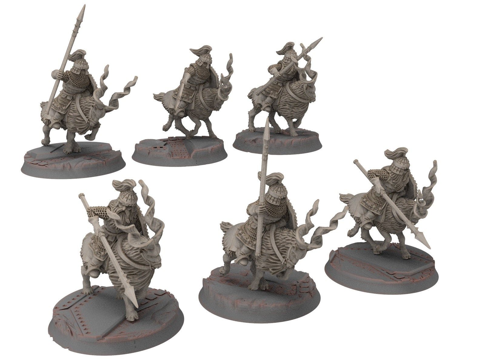 Dwarves - Mountain Goat Riders with spears shield, The Dwarfs of The Mountains, for Lotr, modular customisable posable Medbury miniatures